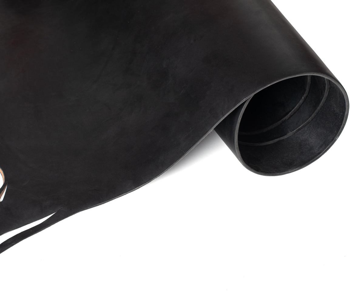 Rolled side of ChahinLeather Black Harness