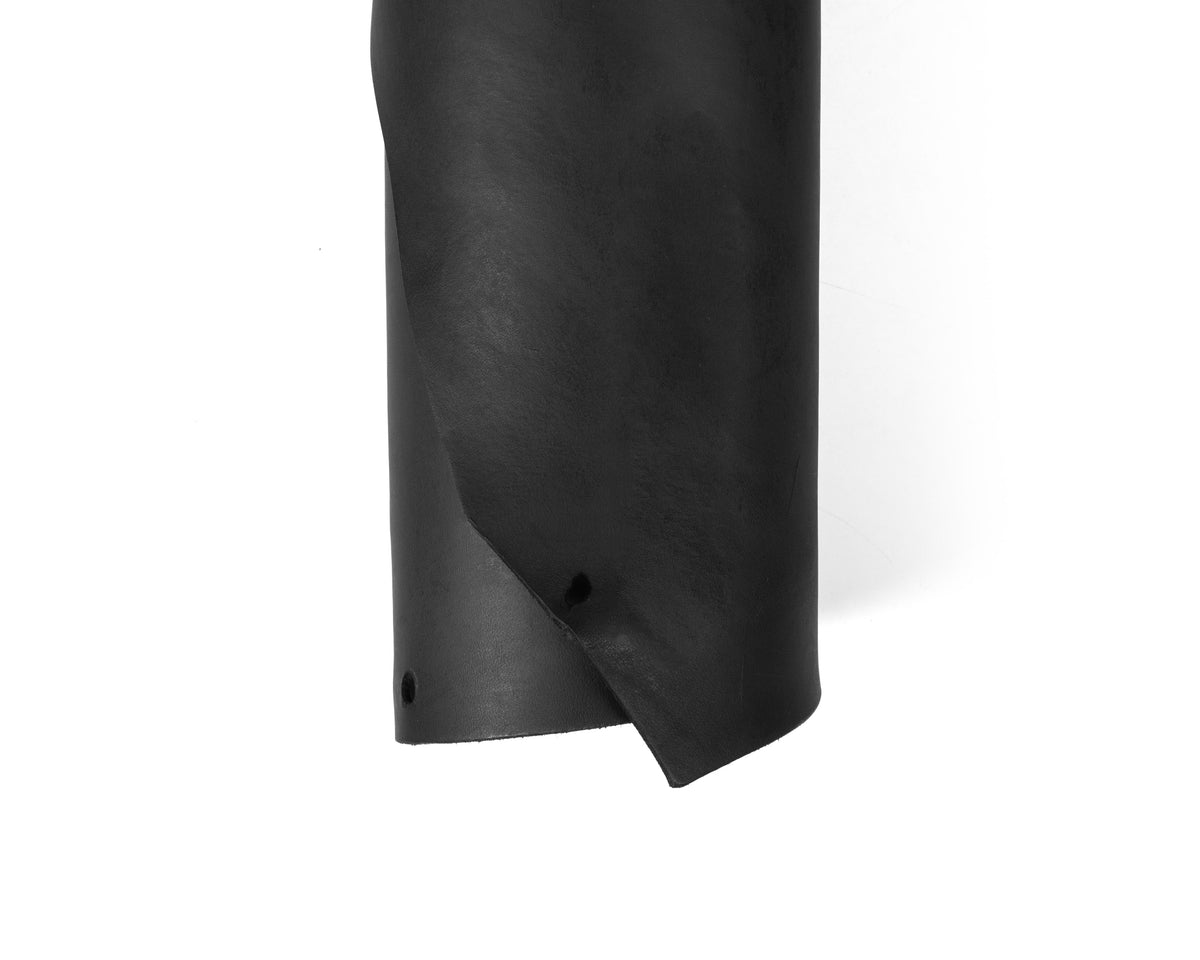 Close up of rolled ChahinLeather Black Holster Strap