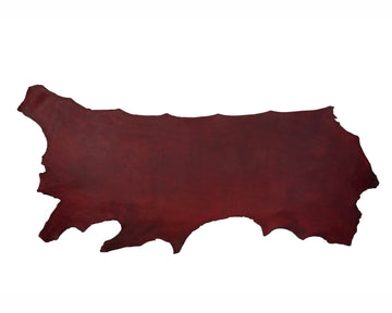 Side of ChahinLeather Burgundy Alum Tanned Latigo