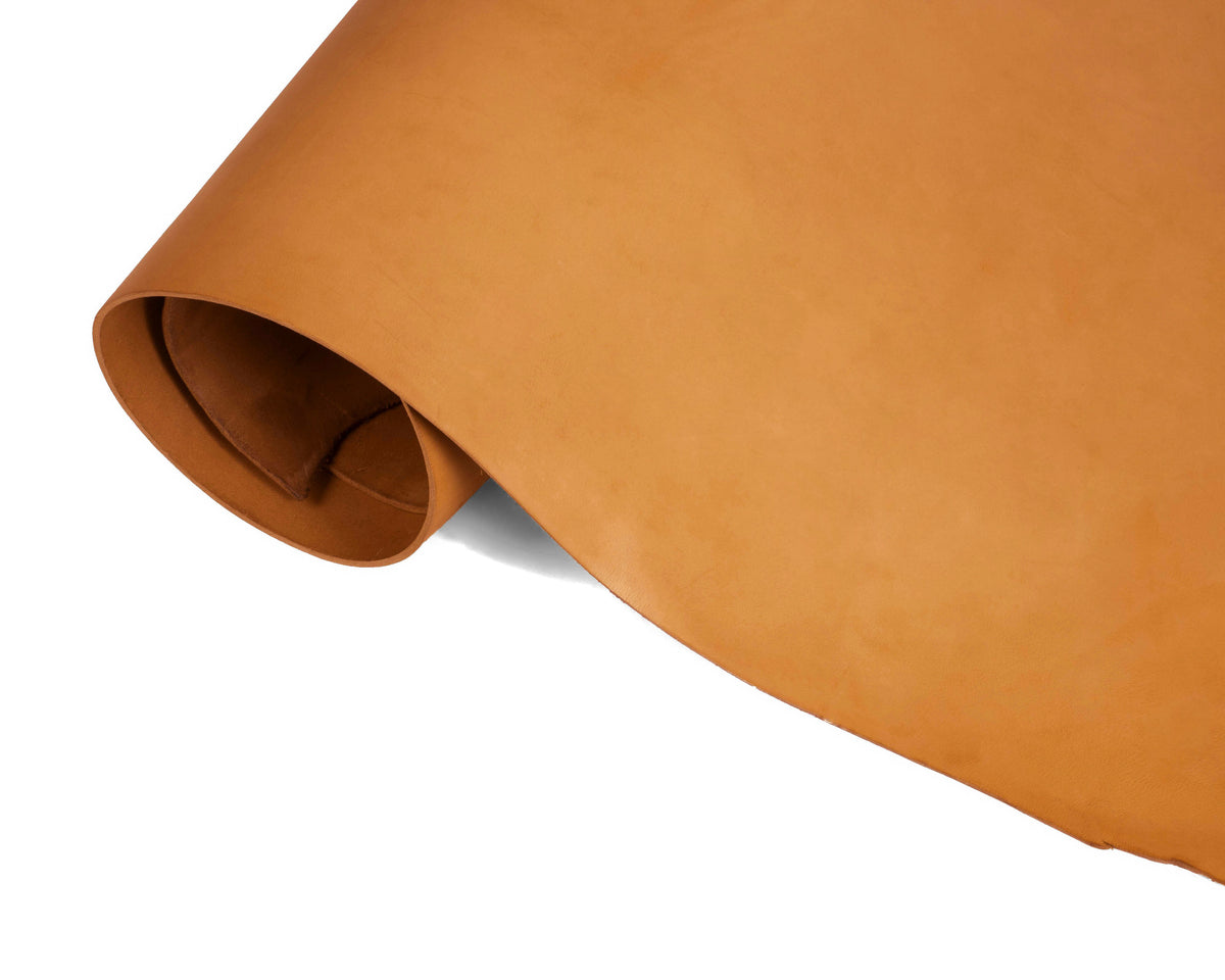 Rolled side of ChahinLeather English Tan Bridle