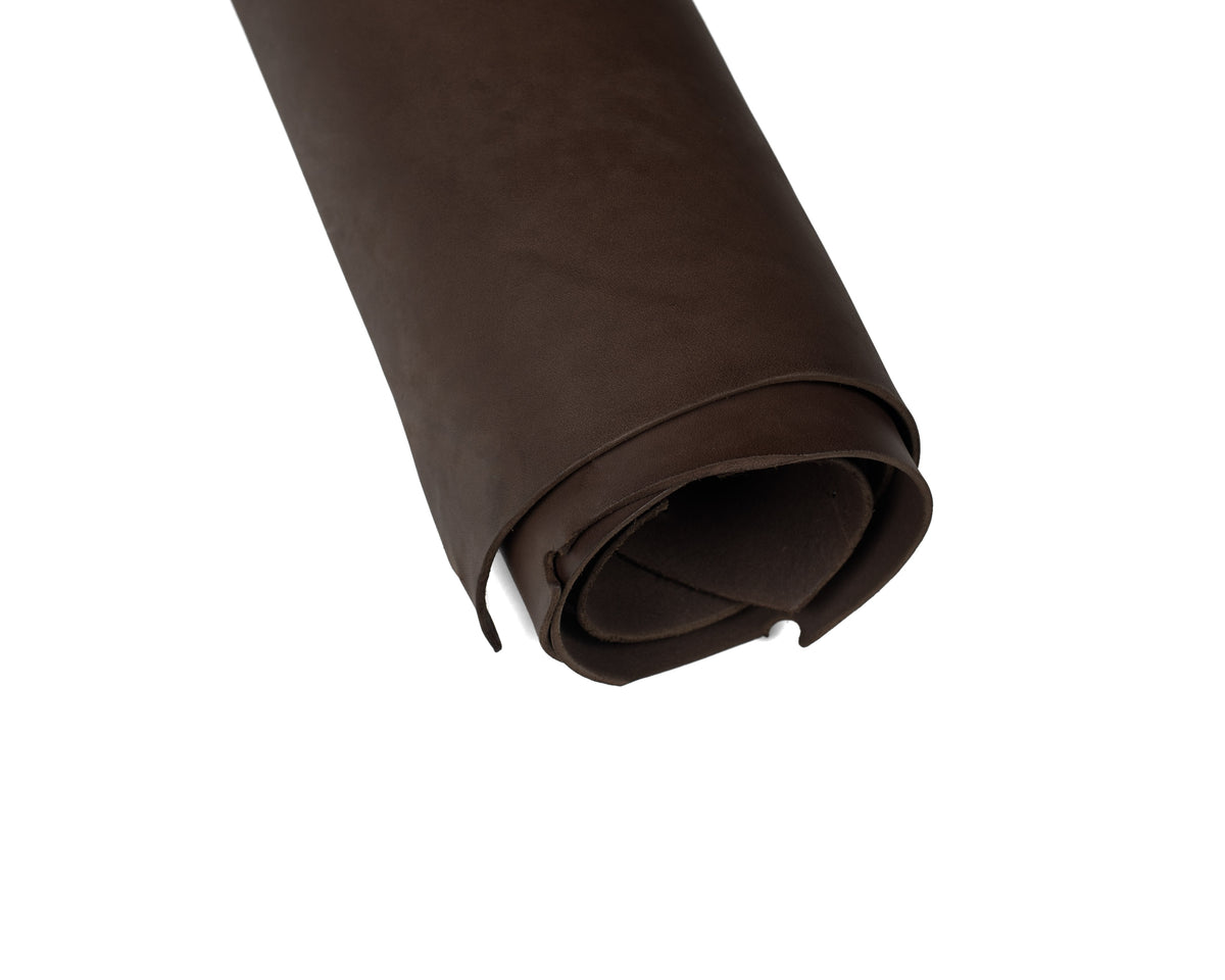 Rolled side of ChahinLeather Espresso Holster Strap