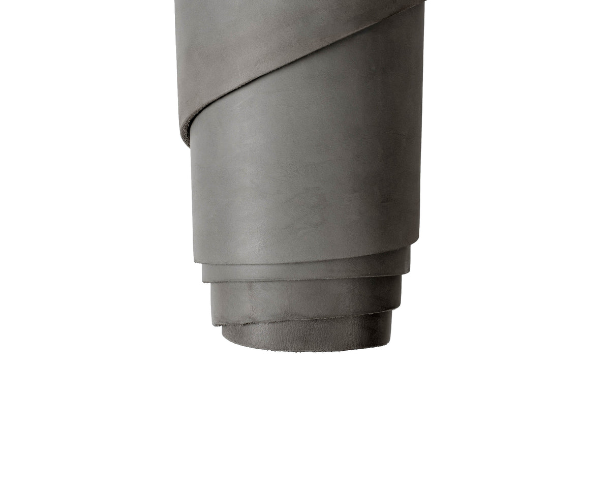 Close up of rolled ChahinLeather Gray Skirting