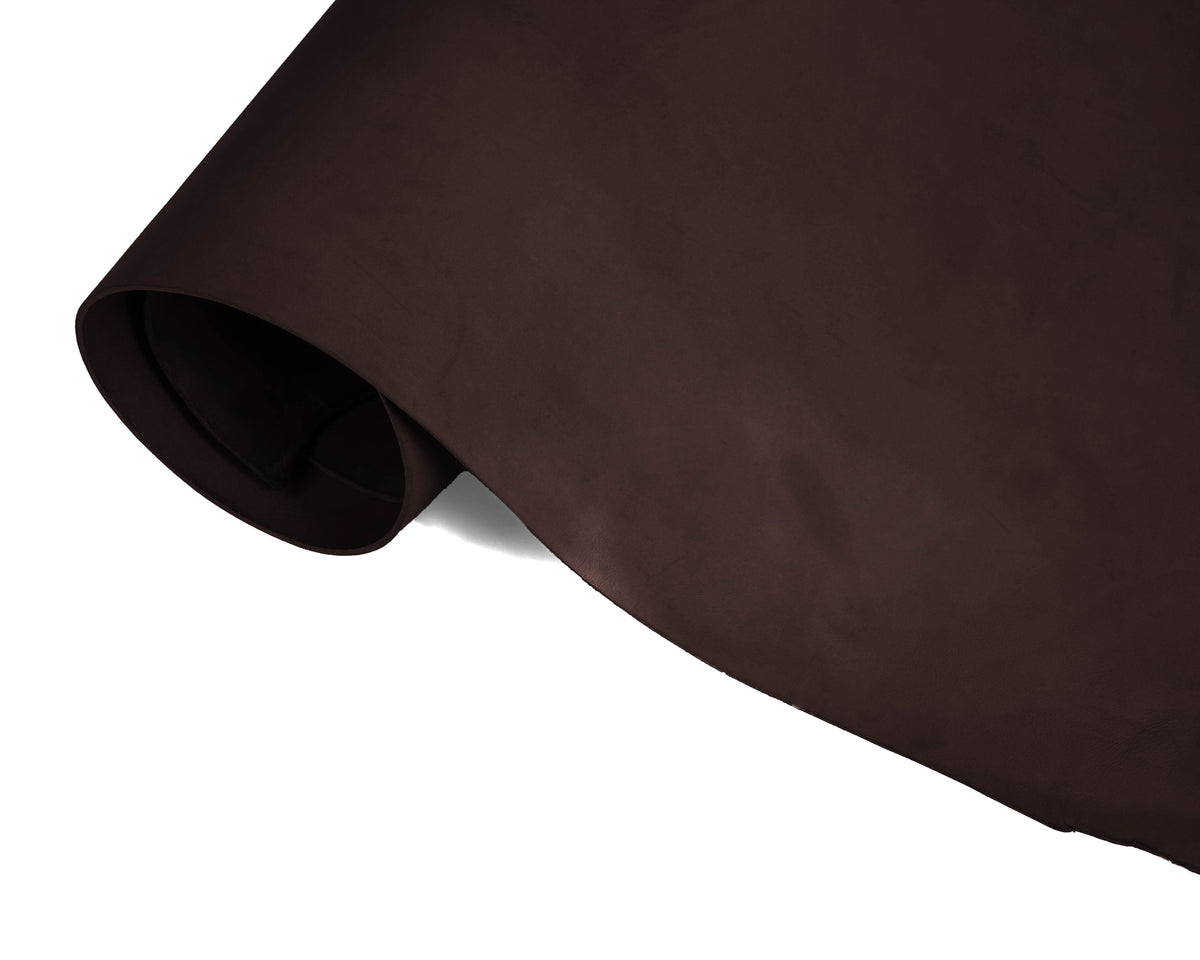 Close up of rolled ChahinLeather Havana Brown Bridle Penetrated with Colorfast