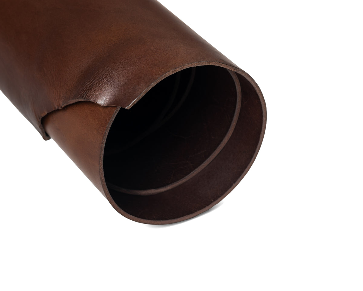 Rolled Side of ChahinLeather Hickory Brown Bridle