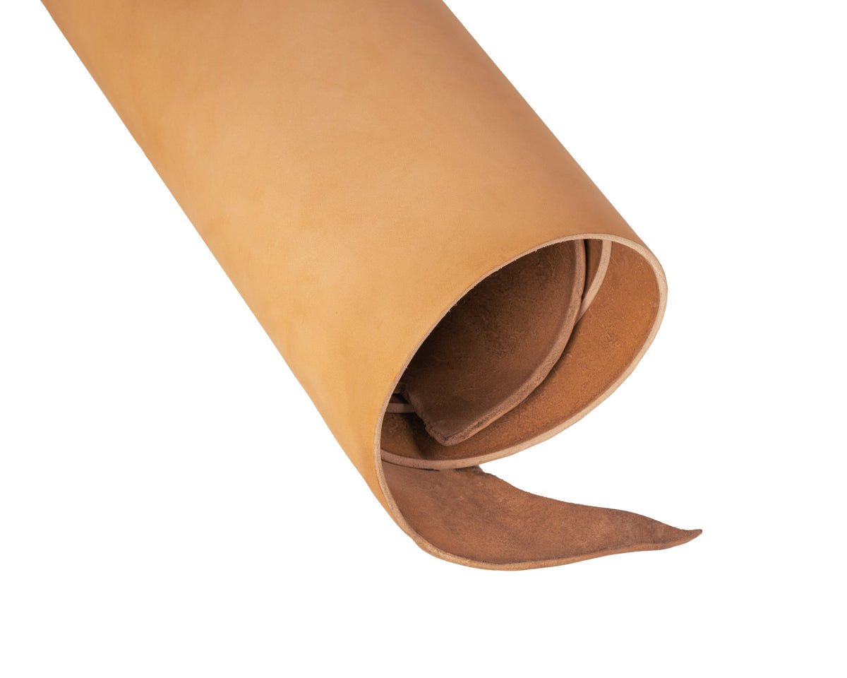 Rolled side of ChahinLeather London Tan Harness