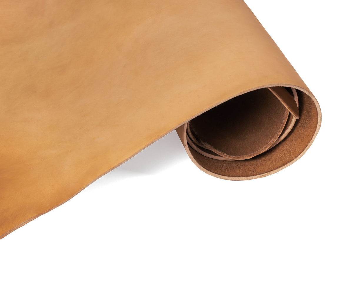 Rolled side of ChahinLeather London Tan Harness