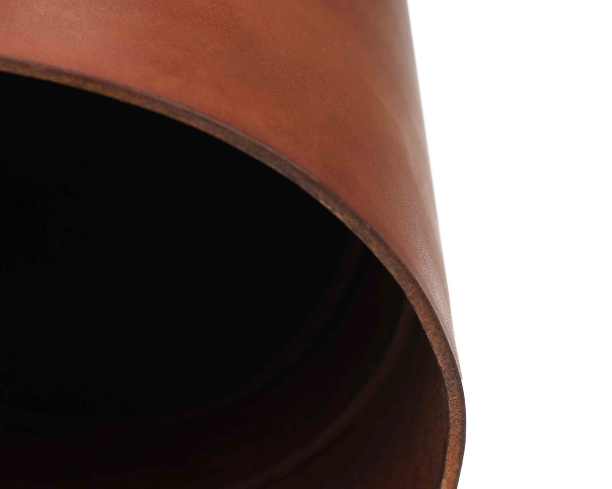 Close up of Rolled ChahinLeather Medium Brown Bridle
