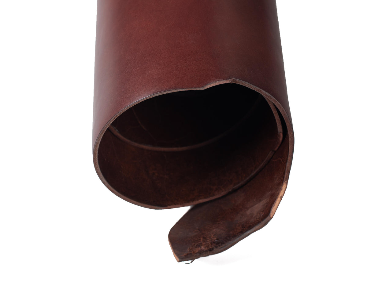 Rolled side of ChahinLeather Sunset Harness with Colorfast