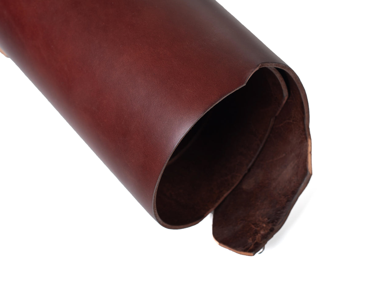 Rolled side of ChahinLeather Sunset Harness with Colorfast