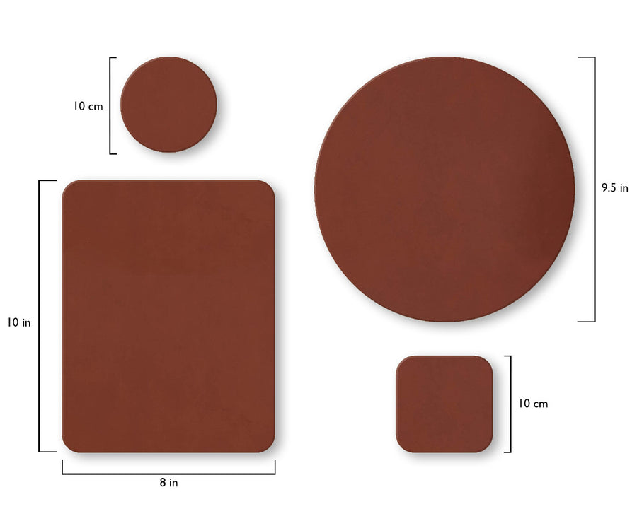 Chestnut luxe strap mousepads and coasters