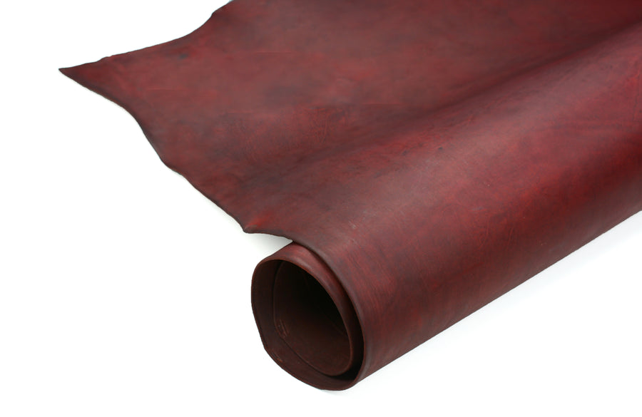 Rolled side of special  ChahinLeather Burgundy Harness