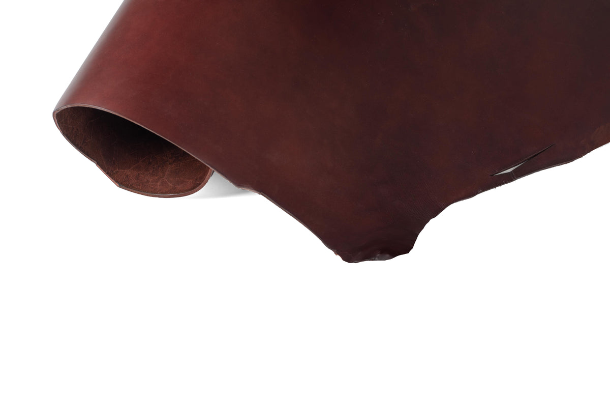 Rolled side of ChahinLeather Sunset Harness with Colorfast