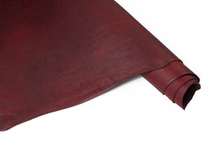 Rolled Side of ChahinLeather Burgundy Alum Tanned Latigo