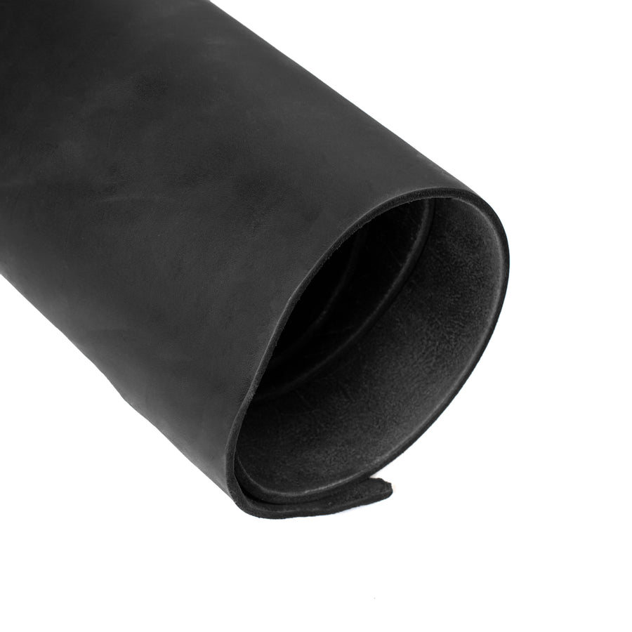 Close up of rolled ChahinLeather Black Skirting