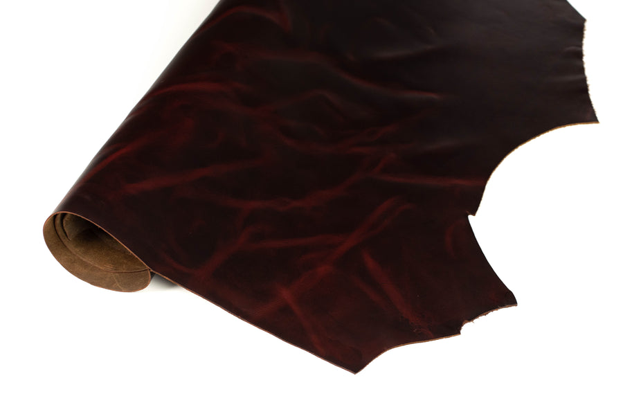 Side of ChahinLeather Rosewood Pull-Up Leather