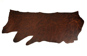 Side of ChahinLeather Pecan Pull-Up Leather