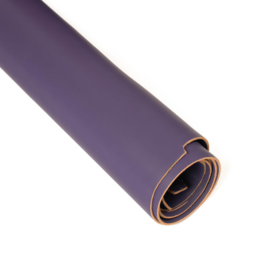 Rolled side of ChahinLeather Amethyst Pigmented Tooling Strap