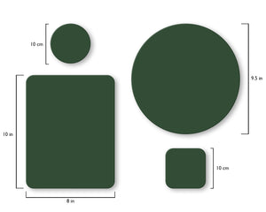 Emerald pigmented strap mousepads and coasters