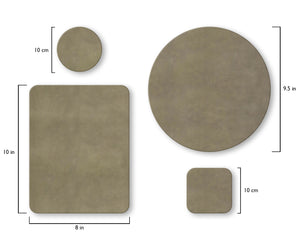 Gray bridle coasters and mousepads