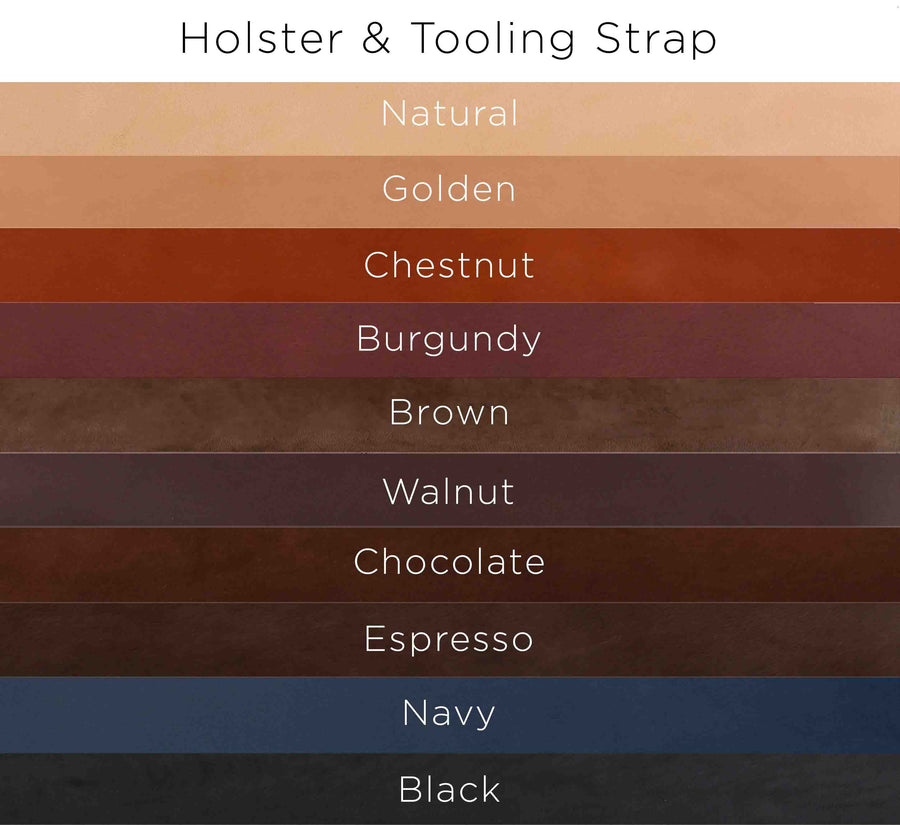 Color options for Holster and Tooling strap