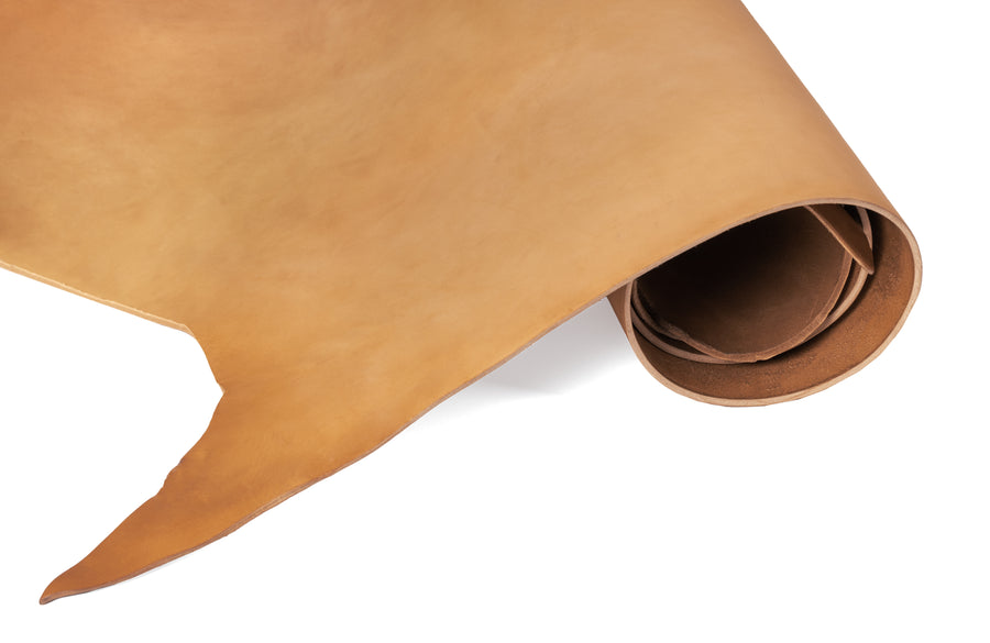 Rolled side of Special ChahinLeather London Tan Harness