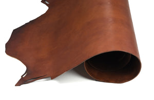 Rolled side of ChahinLeather Medium Brown Bridle