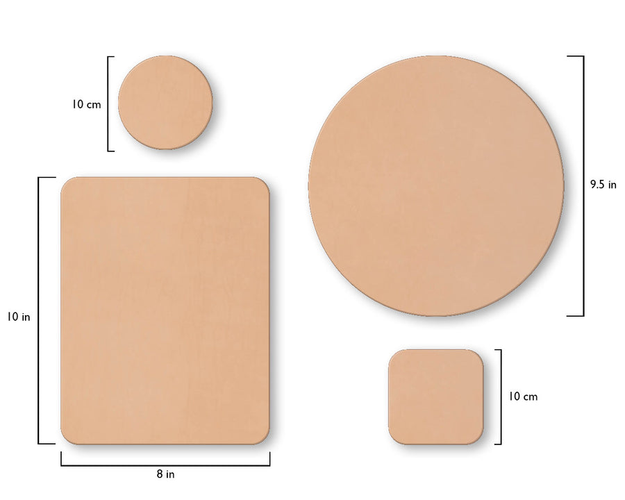 Natural tooling strap mousepads and coasters