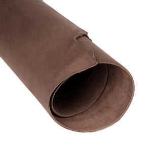 Close up of rolled ChahinLeather Penetrated Brown Skirting