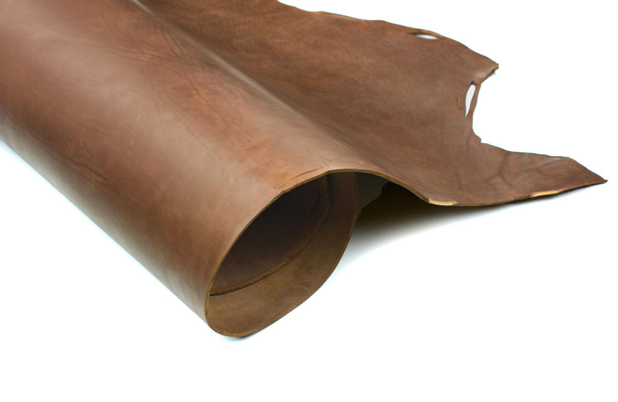 Rolled side of ChahinLeather Brown Skirting