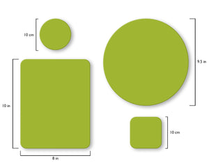 Peridot pigmented strap mousepads and coasters