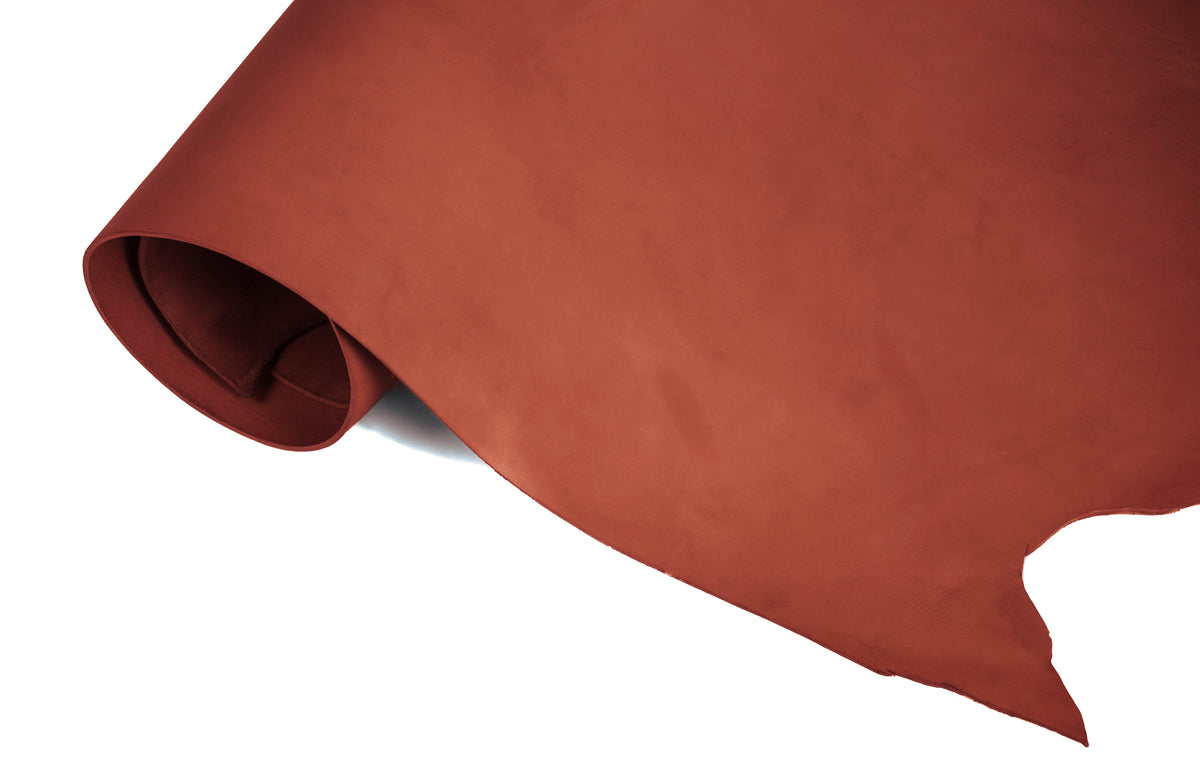 Close up of rolled ChahinLeather Red Brown Harness