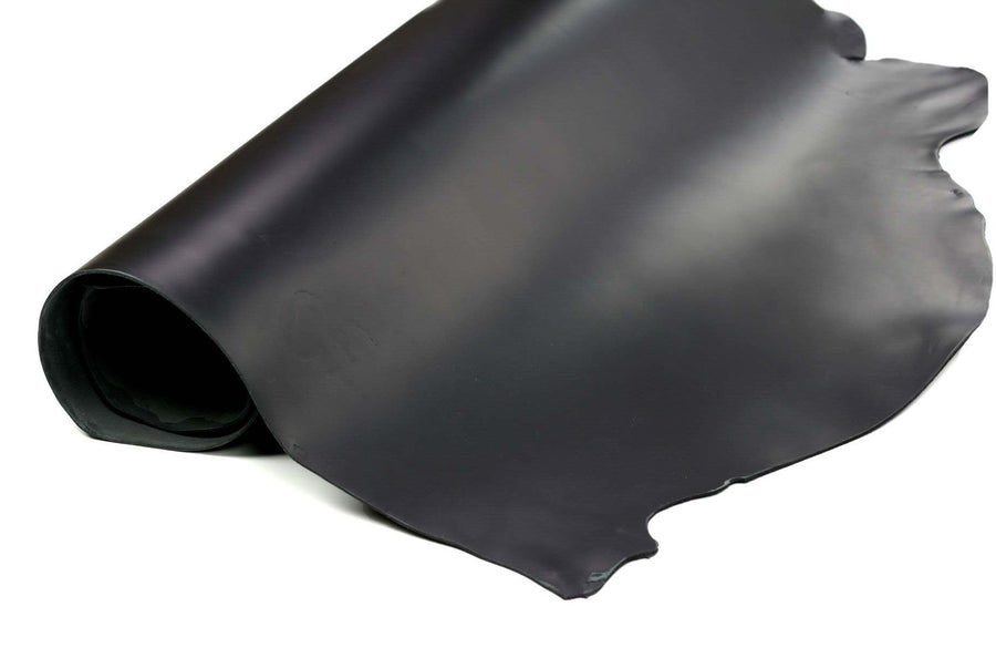 Rolled side of ChahinLeather Black Motorcycle Leather